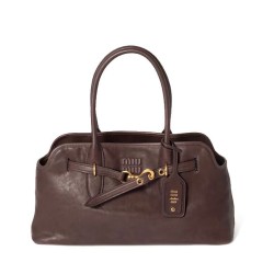 Replica Perfetta Borsa Miumiu Adventure Nappa 5BG310 Caffè Imitazioni Outlet Italia