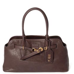 Replica Perfetta Borsa Miumiu Adventure Nappa 5BG310 Caffè Imitazioni Outlet Italia