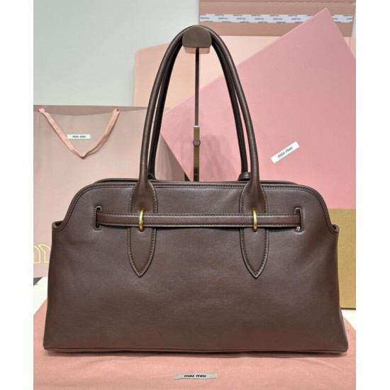 Replica Perfetta Borsa Miumiu Adventure Nappa 5BG310 Caffè Imitazioni Outlet Italia