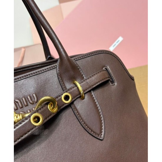 Replica Perfetta Borsa Miumiu Adventure Nappa 5BG310 Caffè Imitazioni Outlet Italia