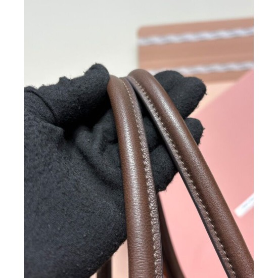 Replica Perfetta Borsa Miumiu Adventure Nappa 5BG310 Caffè Imitazioni Outlet Italia
