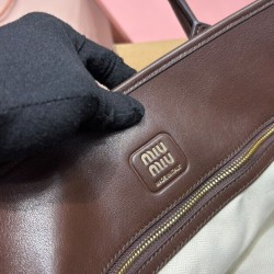 Replica Perfetta Borsa Miumiu Adventure Nappa 5BG310 Caffè Imitazioni Outlet Italia