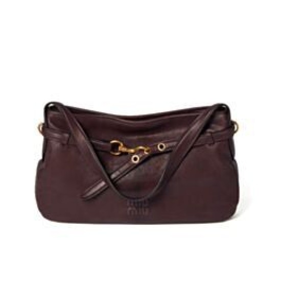Premium Replica Borsa a tracolla Miumiu Adventure Nappa 5BC181 Caffè False Online Replica Perfetta Borsa a tracolla Miumiu Adventure Nappa 5BC181 Caffè Imitazioni Outlet Italia