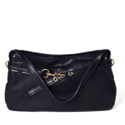 Replica Perfetta Borsa a tracolla Miumiu Adventure Nappa 5BC181 Nero Imitazioni Outlet Italia