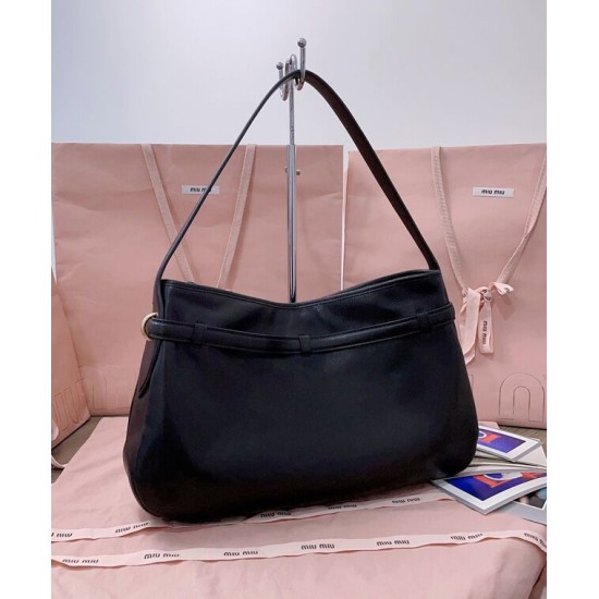 Replica Perfetta Borsa a tracolla Miumiu Adventure Nappa 5BC181 Nero Imitazioni Outlet Italia