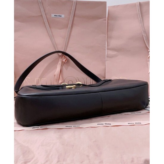 Replica Perfetta Borsa a tracolla Miumiu Adventure Nappa 5BC181 Nero Imitazioni Outlet Italia