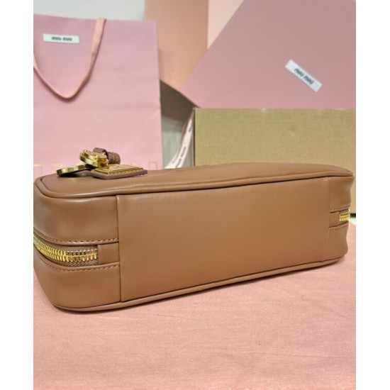 Replica Perfetta Borsa tote Miumiu Beau 5BB173 Caffè Imitazioni Outlet Italia