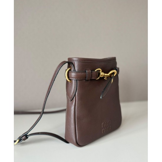 Replica Perfetta Pochette Miu Miu 5NR461 Caffè Imitazioni Outlet Italia