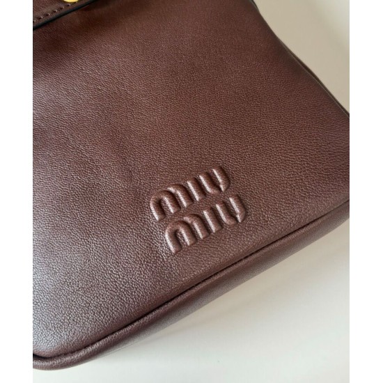 Replica Perfetta Pochette Miu Miu 5NR461 Caffè Imitazioni Outlet Italia