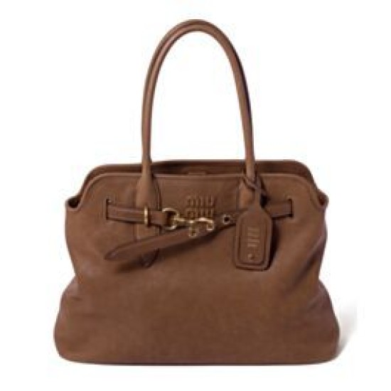 Replica Perfetta Borsa tote Miu Miu Adventure nappa 5BG291 Caffè Imitazioni Outlet Italia