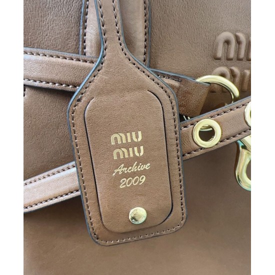 Replica Perfetta Borsa tote Miu Miu Adventure nappa 5BG291 Caffè Imitazioni Outlet Italia