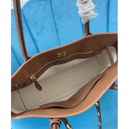 Replica Perfetta Borsa tote Miu Miu Adventure nappa 5BG291 Caffè Imitazioni Outlet Italia