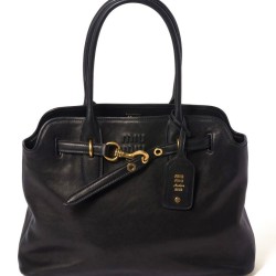 Replica Perfetta Borsa tote Miu Miu Adventure nappa 5BG291 Nero Imitazioni Outlet Italia