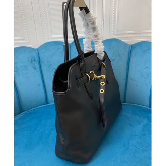 Premium Replica Borsa tote Miu Miu Adventure nappa 5BG291 Nero False Online Replica Perfetta Borsa tote Miu Miu Adventure nappa 5BG291 Nero Imitazioni Outlet Italia