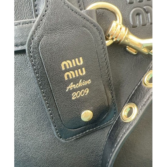 Premium Replica Borsa tote Miu Miu Adventure nappa 5BG291 Nero False Online Replica Perfetta Borsa tote Miu Miu Adventure nappa 5BG291 Nero Imitazioni Outlet Italia