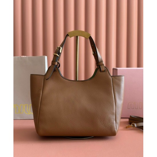 Replica Perfetta Borsa a mano Miu Miu Hobo tote 5BA304 Marrone Imitazioni Outlet Italia