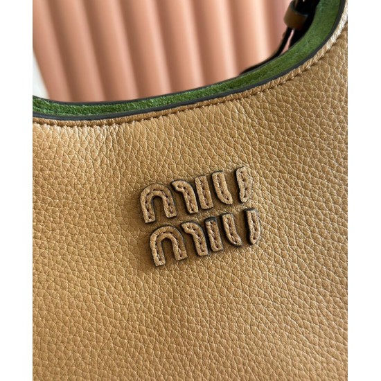 Replica Perfetta Borsa a mano Miu Miu Hobo tote 5BA304 Marrone Imitazioni Outlet Italia