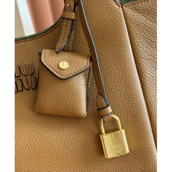 Replica Perfetta Borsa a mano Miu Miu Hobo tote 5BA304 Marrone Imitazioni Outlet Italia
