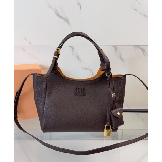 Replica Perfetta Borsa a mano Miu Miu Hobo tote 5BA304 Caffè Imitazioni Outlet Italia