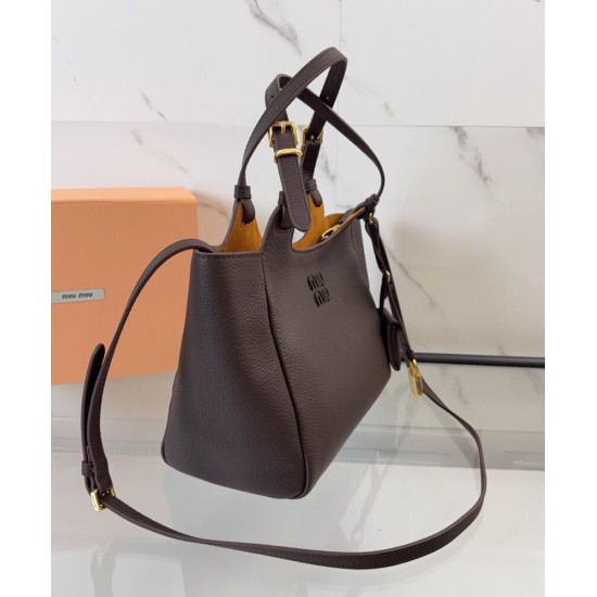 Replica Perfetta Borsa a mano Miu Miu Hobo tote 5BA304 Caffè Imitazioni Outlet Italia