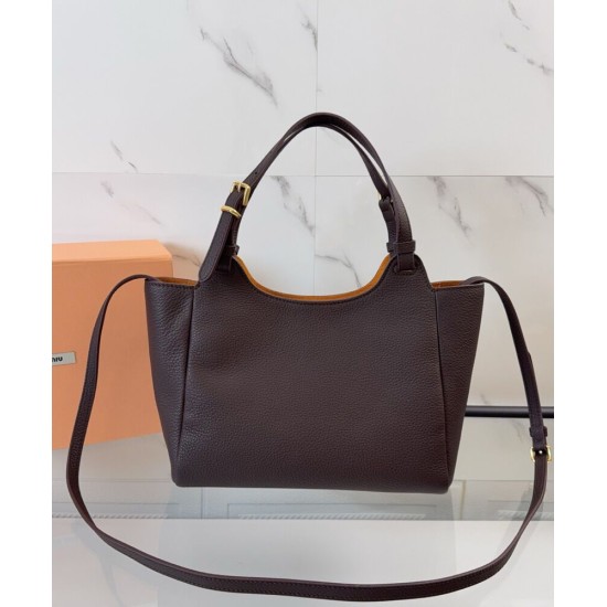 Replica Perfetta Borsa a mano Miu Miu Hobo tote 5BA304 Caffè Imitazioni Outlet Italia