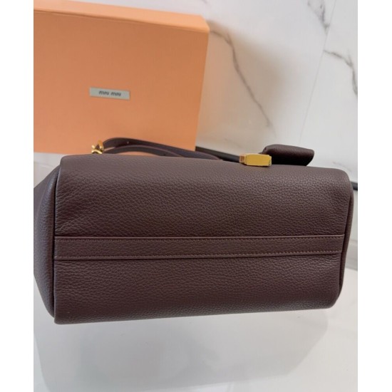Replica Perfetta Borsa a mano Miu Miu Hobo tote 5BA304 Caffè Imitazioni Outlet Italia