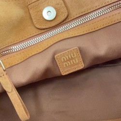 Replica Perfetta Borsa a mano Miu Miu Hobo tote 5BA304 Caffè Imitazioni Outlet Italia
