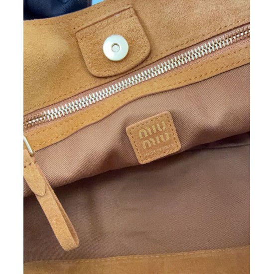 Replica Perfetta Borsa a mano Miu Miu Hobo tote 5BA304 Caffè Imitazioni Outlet Italia