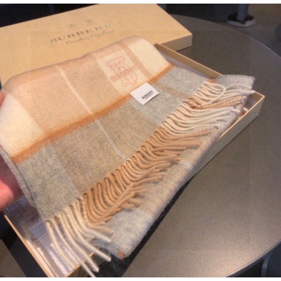 Premio Replica Sciarpa Burberry Check Classical cashmere Beige 30 x 168 Imitazioni False Online