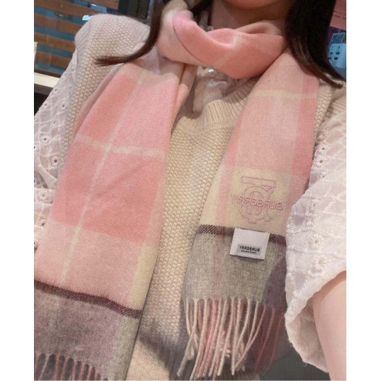 Premio Replica Sciarpa Burberry Check Classical cashmere rosa 30 x 168 Imitazioni False Online