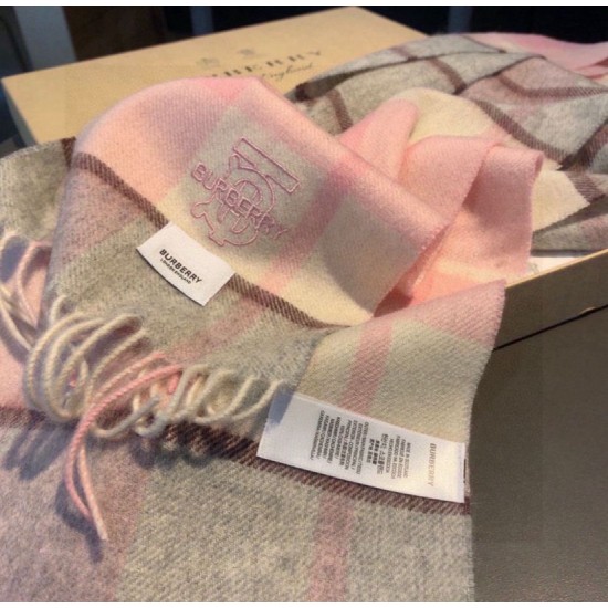 Premio Replica Sciarpa Burberry Check Classical cashmere rosa 30 x 168 Imitazioni False Online