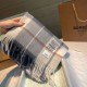 Premio Replica Sciarpa Burberry Check Classical cashmere grigio/blu 30 x 168 Imitazioni False Online