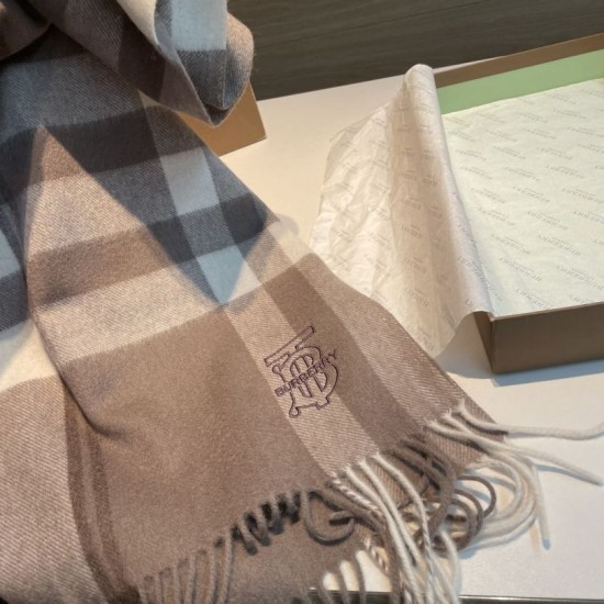 Premio Replica Sciarpa Burberry Check Classical cashmere 30 x 200 Beige  Imitazioni False Online