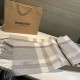 Premio Replica Sciarpa Burberry Check Classical cashmere 30 x 200 Grigio Imitazioni False Online