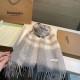 Premio Replica Sciarpa Burberry Check Classical cashmere 30 x 200 Grigio Imitazioni False Online