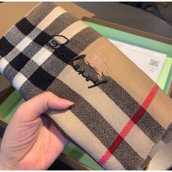 Premio Replica Sciarpa cashmere Burberry Check Beige con bordi sfrangiati 70 x 200 Imitazioni False Online