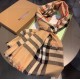 Premio Replica Sciarpa cashmere Burberry Check Beige con bordi sfrangiati 70 x 200 Imitazioni False Online