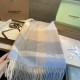 Premio Replica Scialle cashmere con motivo check Burberry e bordi sfrangiati blu 60 x 180 Imitazioni False Online