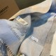 Premio Replica Scialle cashmere con motivo check Burberry e bordi sfrangiati blu 60 x 180 Imitazioni False Online