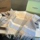 Premio Replica Scialle cashmere con motivo check Burberry e bordi sfrangiati blu 60 x 180 Imitazioni False Online