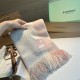 Premio Replica Scialle cashmere con motivo check Burberry e bordi sfrangiati Rosa 60 x 180 Imitazioni False Online