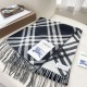 Premio Replica Sciarpa in cashmere con motivo check Burberry e orlo con nappe Nero/bianca 30 x 168 Imitazioni False Online
