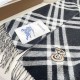 Premio Replica Sciarpa in cashmere con motivo check Burberry e orlo con nappe Nero/bianca 30 x 168 Imitazioni False Online