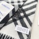 Premio Replica Sciarpa in cashmere con motivo check Burberry e orlo con nappe Nero/bianca 30 x 168 Imitazioni False Online