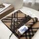 Premio Replica Sciarpa in cashmere con motivo check Burberry e orlo con nappe Nero/marrone 30 x 168 Imitazioni False Online