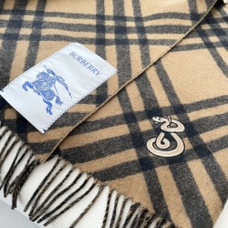 Premio Replica Sciarpa in cashmere con motivo check Burberry e orlo con nappe Nero/marrone 30 x 168 Imitazioni False Online