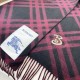 Premio Replica Sciarpa in cashmere con motivo check Burberry e orlo con nappe nero/rosso 30 x 168 Imitazioni False Online