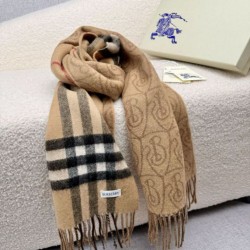 Premio Replica Sciarpa reversibile Burberry cashmere con motivo check e scudo B beige archivio 30 x 168 Imitazioni False Online