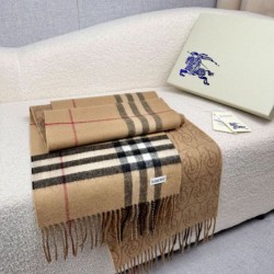 Premio Replica Sciarpa reversibile Burberry cashmere con motivo check e scudo B beige archivio 30 x 168 Imitazioni False Online