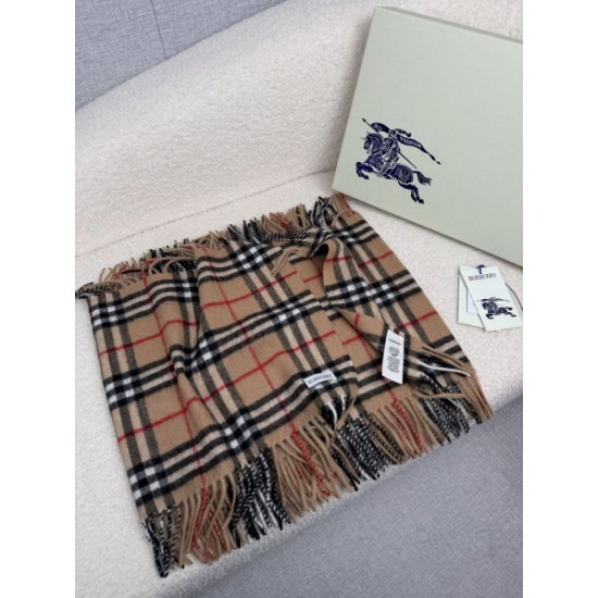 Premio Replica Sciarpa classica cashmere a quadri Burberry marrone 30 x 155 Imitazioni False Online
